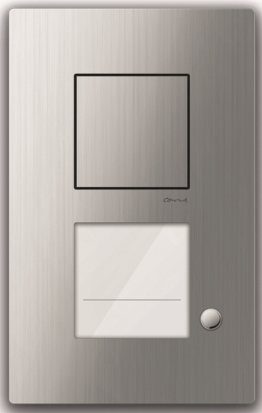 Audio Außenstation Serie Carus IRIS mit 1 Klingeltaste (rechtsbündig), AP silber TCS CAE1001-0150