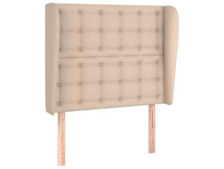 Makastle Kopfteil mit Ohren Cappuccino-Braun 83x23x118 cm Kunstleder