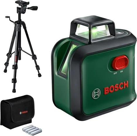 BOSCH Akku-Kreuzlaser AdvancedLevel 360, Stativ TT 150 0.603.663.BZ1 (4× AA)