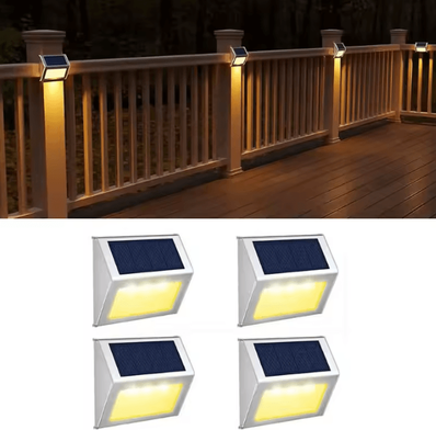 Inspire Curations 1 12PC Solar Deck Lights Waterproof Outdoor Fence And Pool Lights warm 4pcs