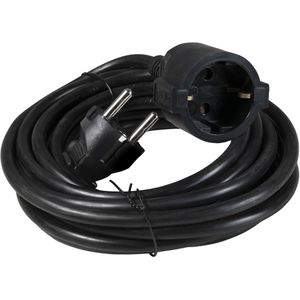 Böttcher-AG Verlängerungskabel für innen, Schutzkontakt, Kabeltyp H05VV-F aus Kunststoff, schwarz, 5 m