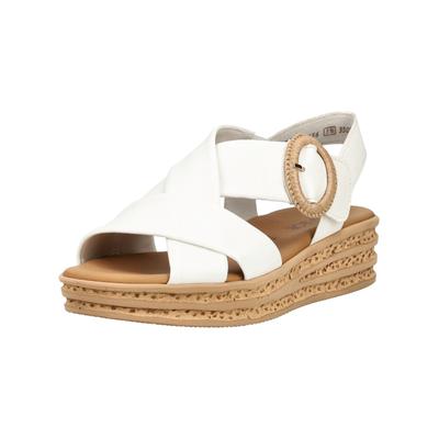 Plateausandaletten GABOR "Gabor Sandalen Glattleder", Damen, Gr. 41, weiß, Glattleder, Schuhe
