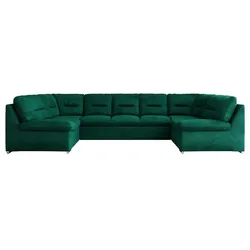Wohnlandschaft mit Schlaffunktion Comodo ¦ grün ¦ Maße (cm): B: 340 H: 93