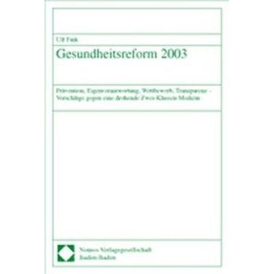 Gesundheitsreform 2003, Taschenbuch von Ulf Fink, Nomos, 978-3-7890-8275-7