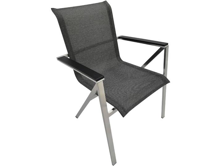 Gartenstuhl Ofley anthrazit Aluminium/Edelstahl