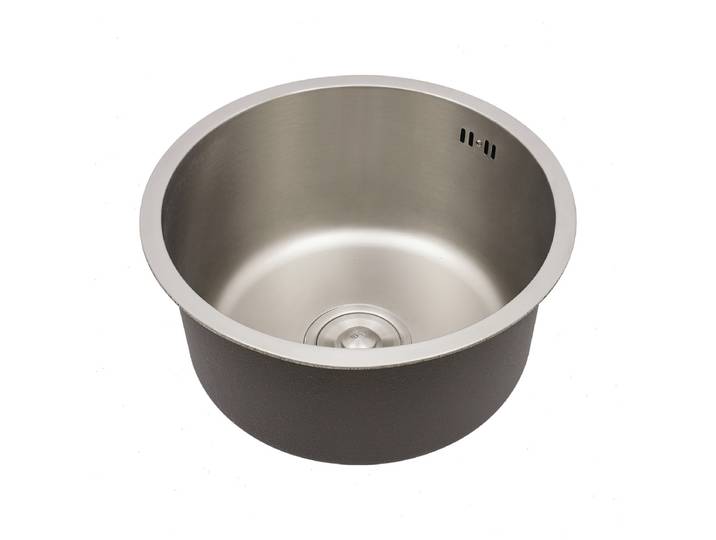 Évier de cuisine rond, évier en acier inoxydable 304, diamètre 41 cm, évier avec coussin insonorisant, cuve profonde pour laver les fruits et les légumes