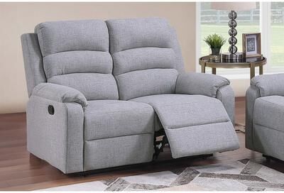 Esofastore 1pc Manual Padded Loveseat Burlap Upholstered Sincere Bone Finish