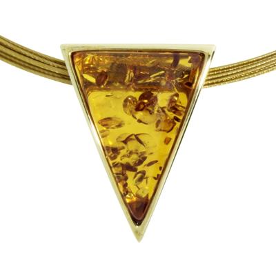 Kette mit Anhänger OSTSEE-SCHMUCK "Ostsee-Schmuck Halsreif mit Anhänger Gleiter-Classic 29x22 mm" Gr. 45, gold, Halsketten, Damen, 45cm, Gelbgold 333, L: 42