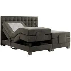 BOXSPRINGBETT ELEKTRO 180/200 Dunkelgrau Velvet - H4