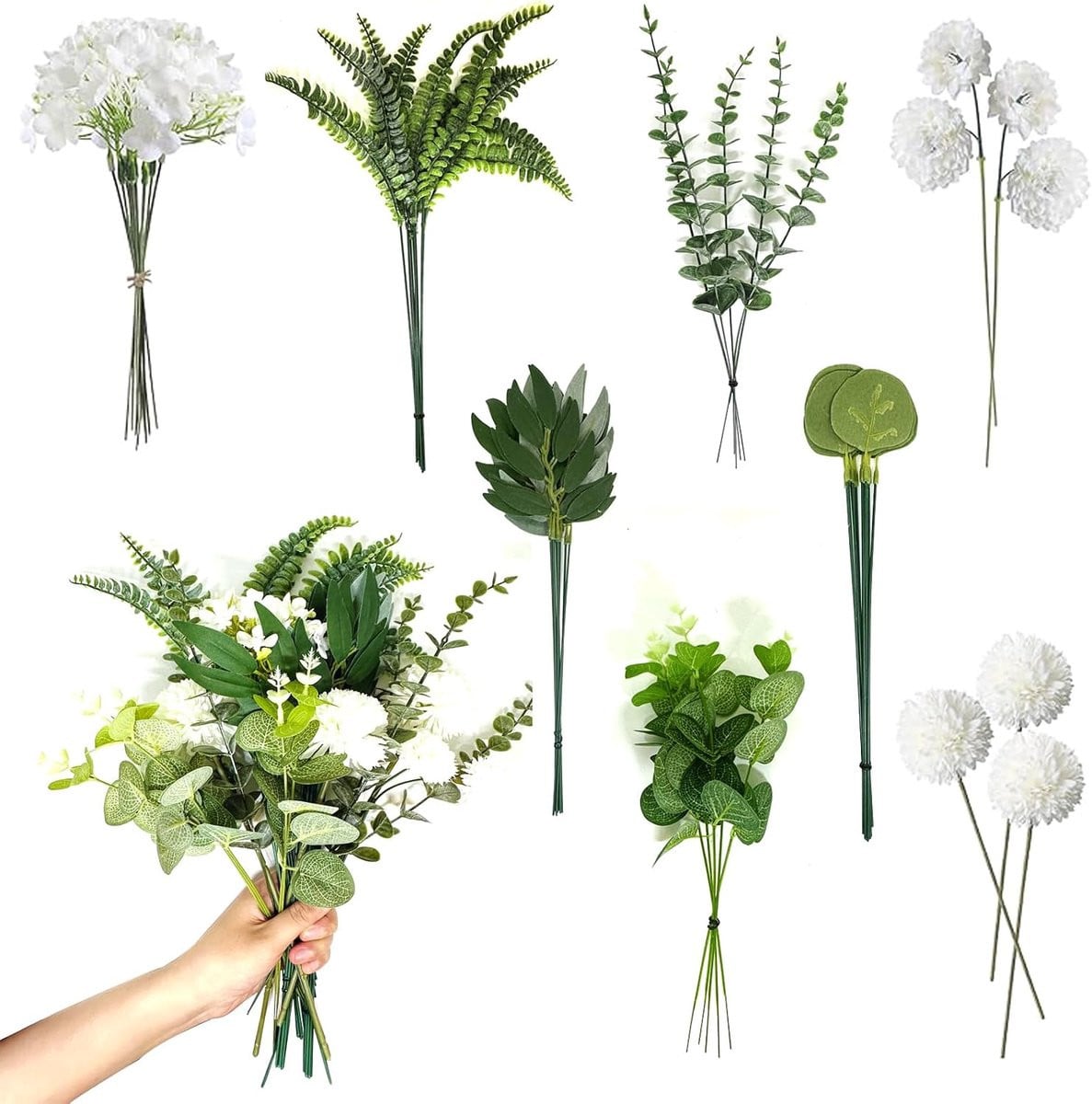 Kunstbloemen en takken