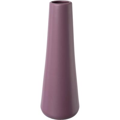 Dekovase CREATIV DECO, lila (aubergine), H:37cm Ø:12cm, Porzellan, Vasen, besondere Oberflächenstruktur