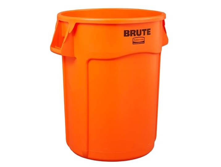 Rubbermaid Commercial Products Brute Behälter mit Luftkanälen Robuster Mülleimer in Signalfarbe aus Kunststoff 167 l, Orange