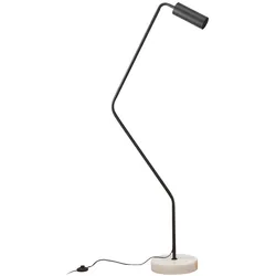 Lux.Pro, Stehlampe, Stehleuchte Vatka GU10 Metall Schwarz / Marmor, weiss (GU10)