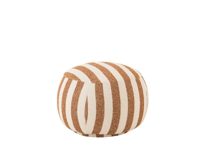 Pouf Carré En Tissu À Rayures - Azur