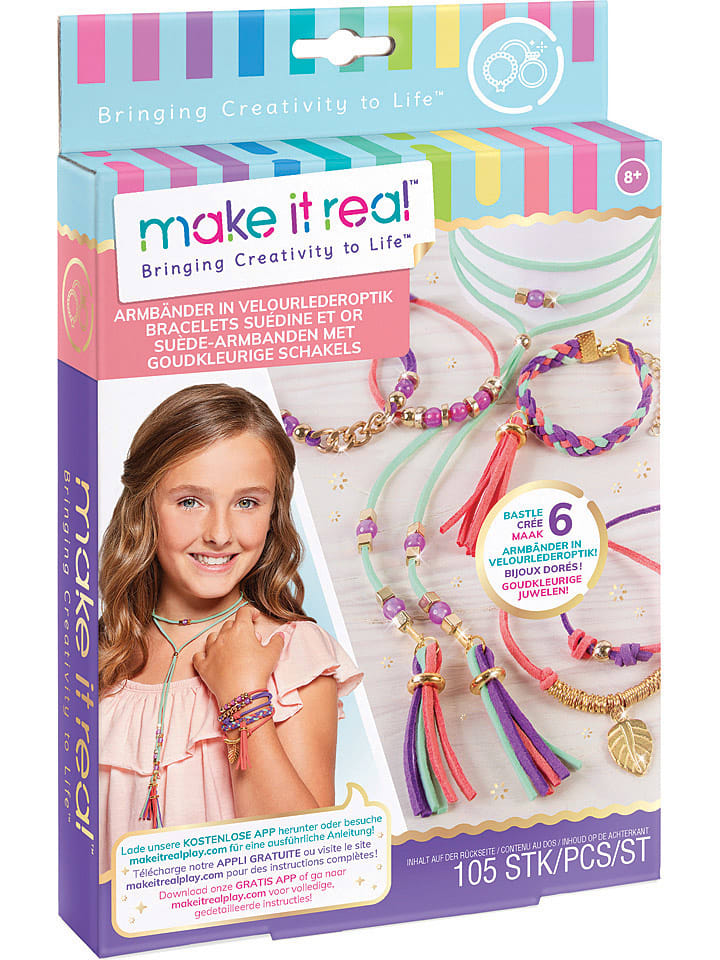 make it real Kreativset "Armbänder in Velourlederoptik" - ab 8 Jahren - onesize