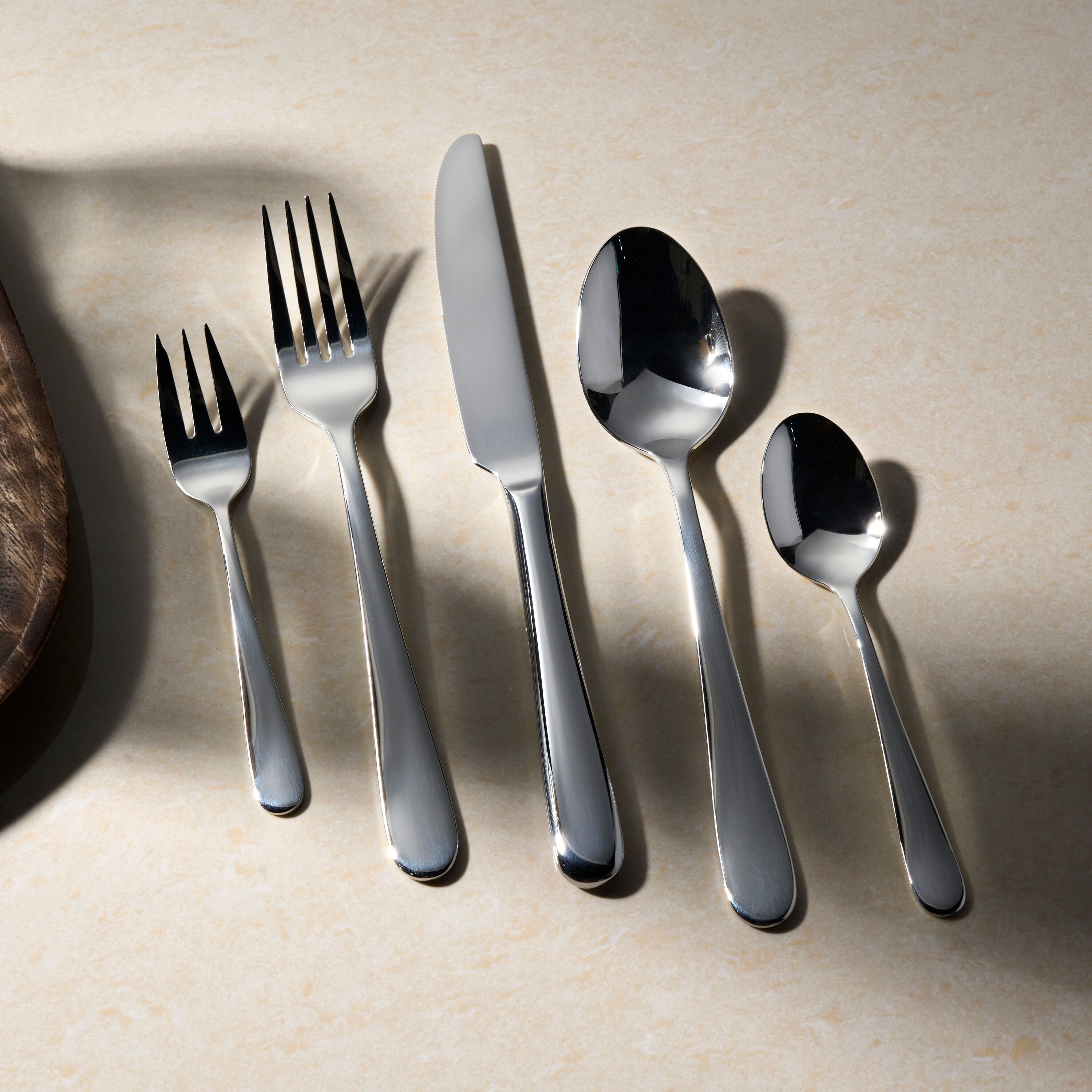 Besteck-Set HANSEATIC "BASIC", silberfarben, 30 Stk., Edelstahl 18/10, Essbesteck-Sets, Besteck-Set, modischer Klassiker silberfarben 30 Stk.