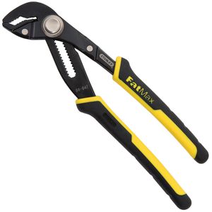 Stanley Wasserpumpenzange FATMAX, 0-84-647, mit Druckknopf-Einstellung, Mehrkomponentengriffe, 200 x 42 mm