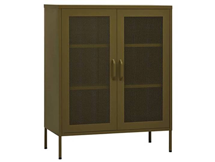 YUTAASU Stahl Lagerschrank Olivgrün 80x35x101,5 cm