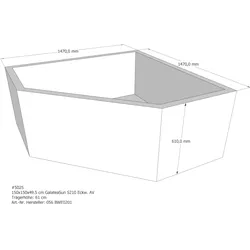 Badewannenträger passend für Galatea S 210 150 × 150 × 49,5 cm