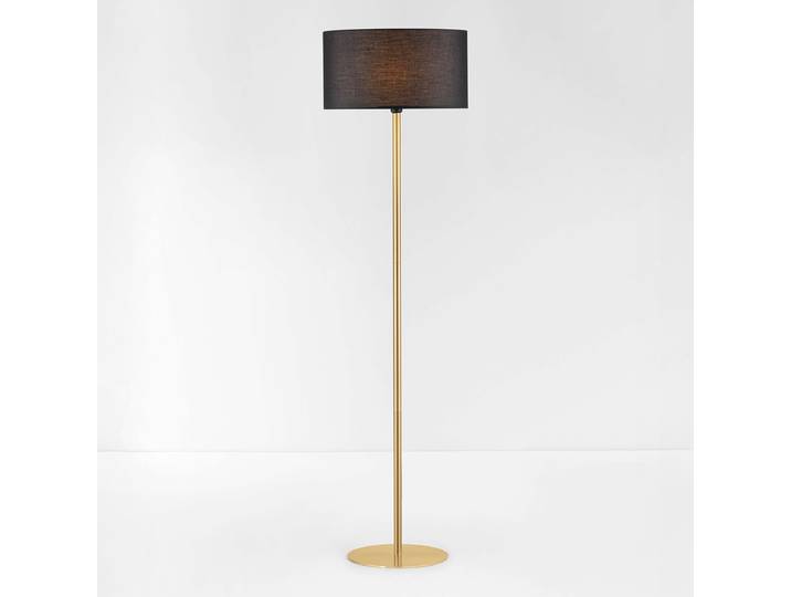 home24 Vloerlamp Sibnia Ø 45cm goud/goud mixweefsel LED E27