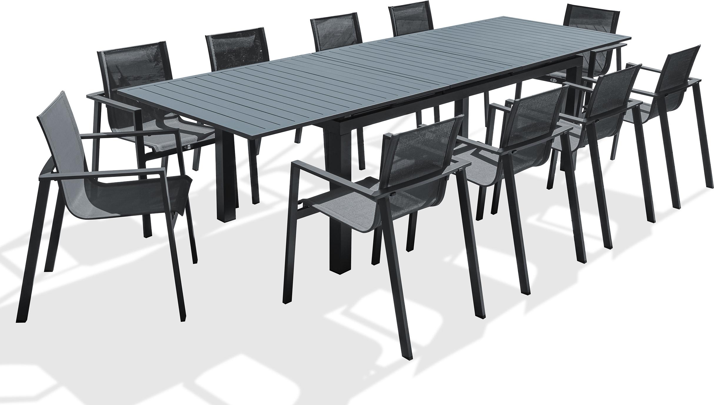 Garten-Essgruppe für 10 Personen ausem Aluminium