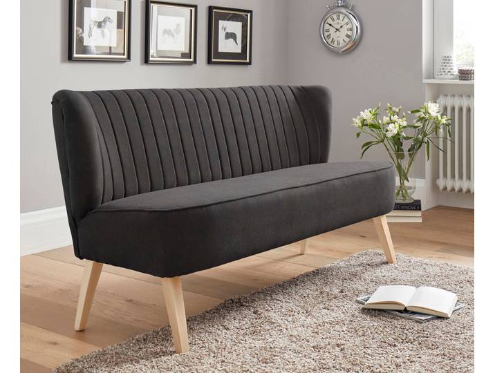 2-Sitzer HOME AFFAIRE Campi Küchensofa, Breite 140cm, Komfortsitzhöhe 46cm , braun (dunkelbraun), B:140cm H:81cm T:67cm, 92% Polyester, 8% Nylon, Sofas, 2-Sitzer, bequemes Küchensofa, frei im Raum stellbar