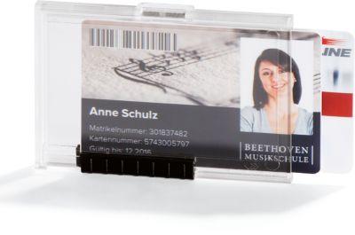 Durable Kartenhalter Pushbox Duo, Kunststoff, für bis zu 2 Karten pro Kammer, 10 St.