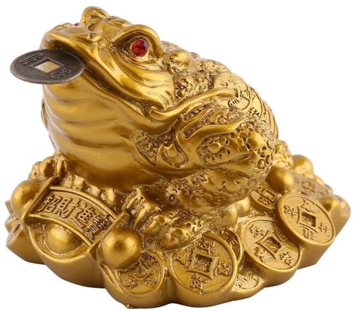 Feng Shui Geldkikker Decoratie voor Rijkdom en Geluk - B/D/H: 6,5 x 6 x 5 cm