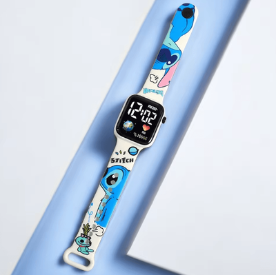Inspire Curations Cartoon Kids Digital Watch Stitch & Hello Kitty Silicone Wristwatch For Girls sdz