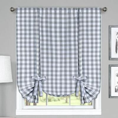 Achim Importing Co Inc Buffalo Check Tie Up Shade 42 x 63, 42 x 63, Gray