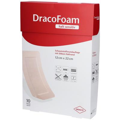 Dracofoam Haft sensitiv Schaumst.Wund.12x22 cm 10 St Verband