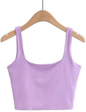 Uplifted Finds Summer Square Collar Sleeveless Tank Top For Women Slim Fit Fashion Crop Top l purple