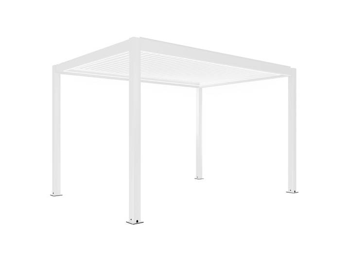 Oviala - Pergola bioclimatique 4x3 m autoportée motorisée en aluminium blanc avec éclairage LED