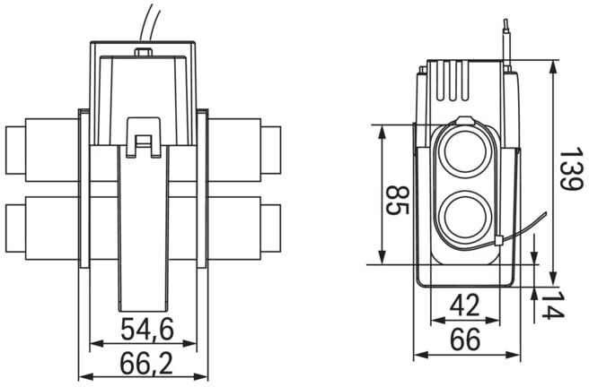 WAGO Transformateur de courant pour câblage 600A/5A 0,5VA Cl.0,5 855-5105/600-000 (855-5105/600-000)
