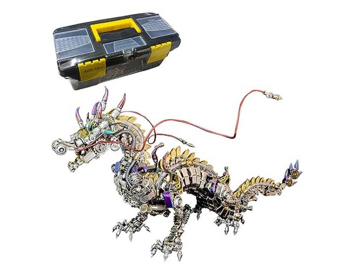 AYAY 3D Punk Metall Puzzle, DIY Montage 3D Metall Punk Mechanisch Anbetungswürdig Drachen Modell Puzzle Set (2030+PCS)