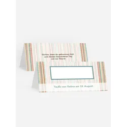 Tischkarten Taufe selbst gestalten mit Spruch und Fotos im Onlinedesigner bei Meine-Kartenmanufaktur.de