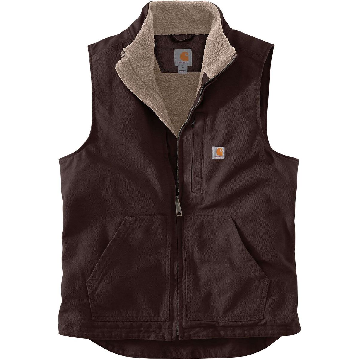 Carhartt Washed Duck Mock-neck Vest dark brown (DKB) S REG 104277-DKBSREG