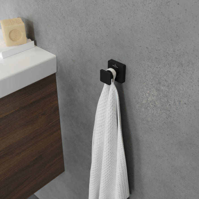 Villeroy und Boch Elements Striking Handtuchhaken TVA152011000K5 matt black, 45x45x44mm