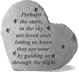 Perhaps The Stars In The Sky Heart Garden Memorial Accent Stone by Kay Berry in Grey