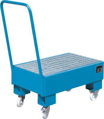 Auffangwanne, Typ AW60-1 SR, fahrbar, blau RAL5012