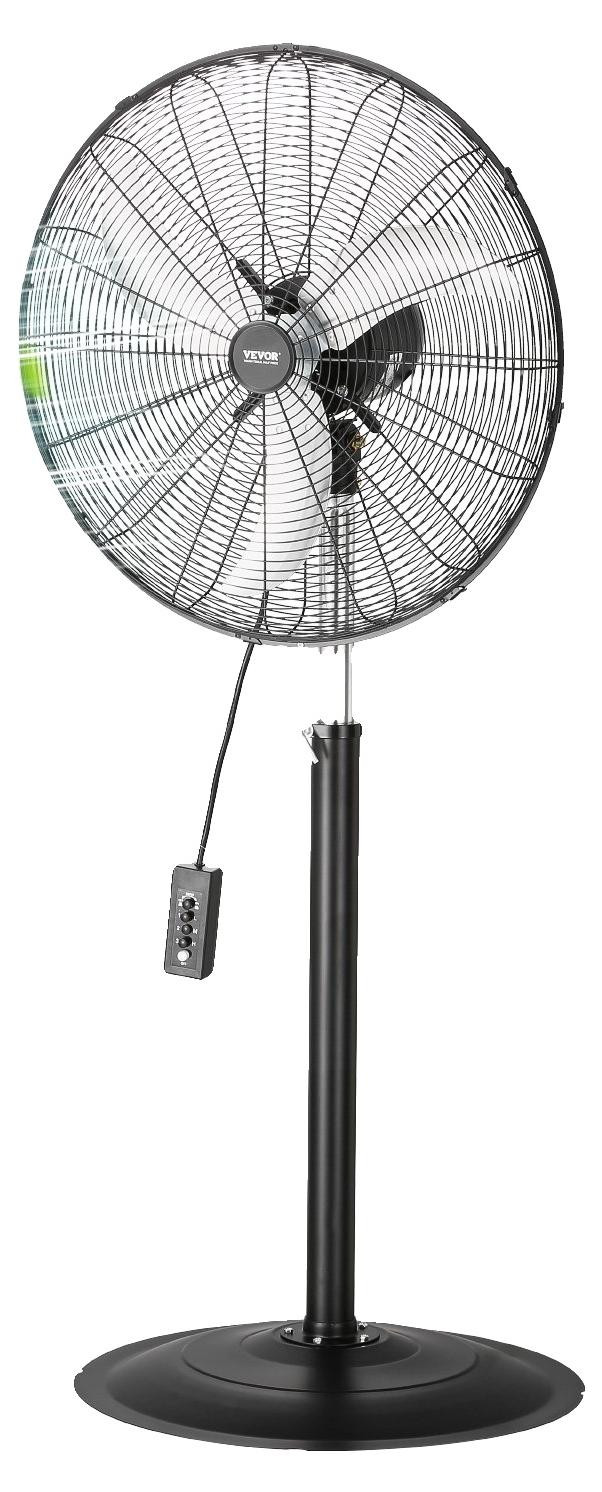 VEVOR Industriële staande ventilator, 670 mm, zwart