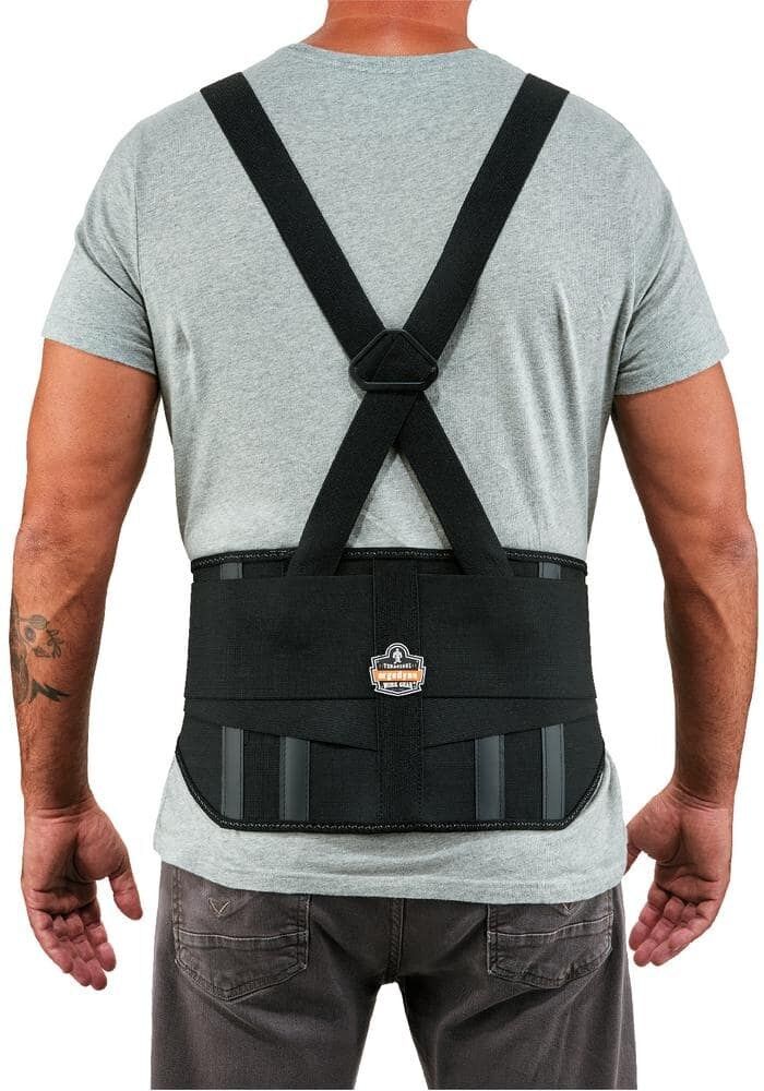 Ergodyne ProFlex 1600 Standard Elastic Back Support, Black, Medium (11103)