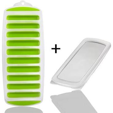 Inspired Finds Pop Out Plastic Ice Stick Tray With Lid For Water And Sports Bottles green