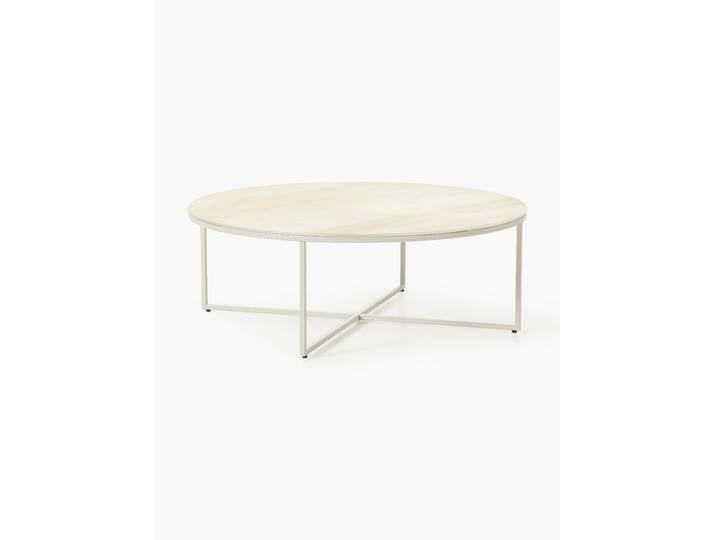 Runder XL-Couchtisch Antigua mit Glasplatte in Marmor-Optik