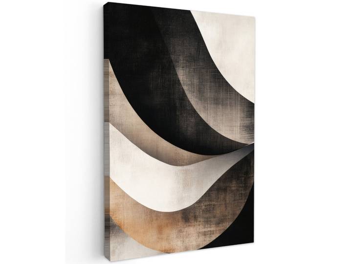 LEINWANDBILD Abstrakt - Wellen - Schwarz - Verwittert Deko XXL 80x120 cm