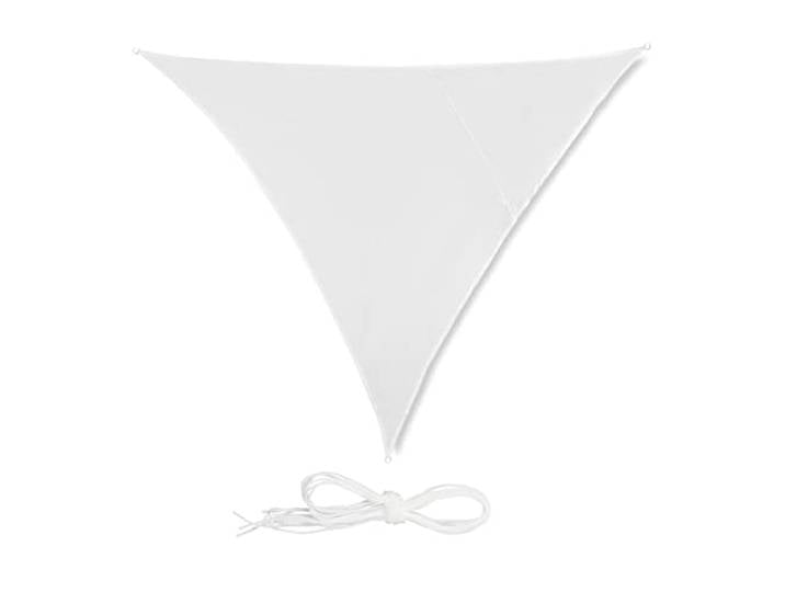Relaxdays Voile d’ombrage Triangle\, Blanc avec cordes\, terrasse/balcon/jardin