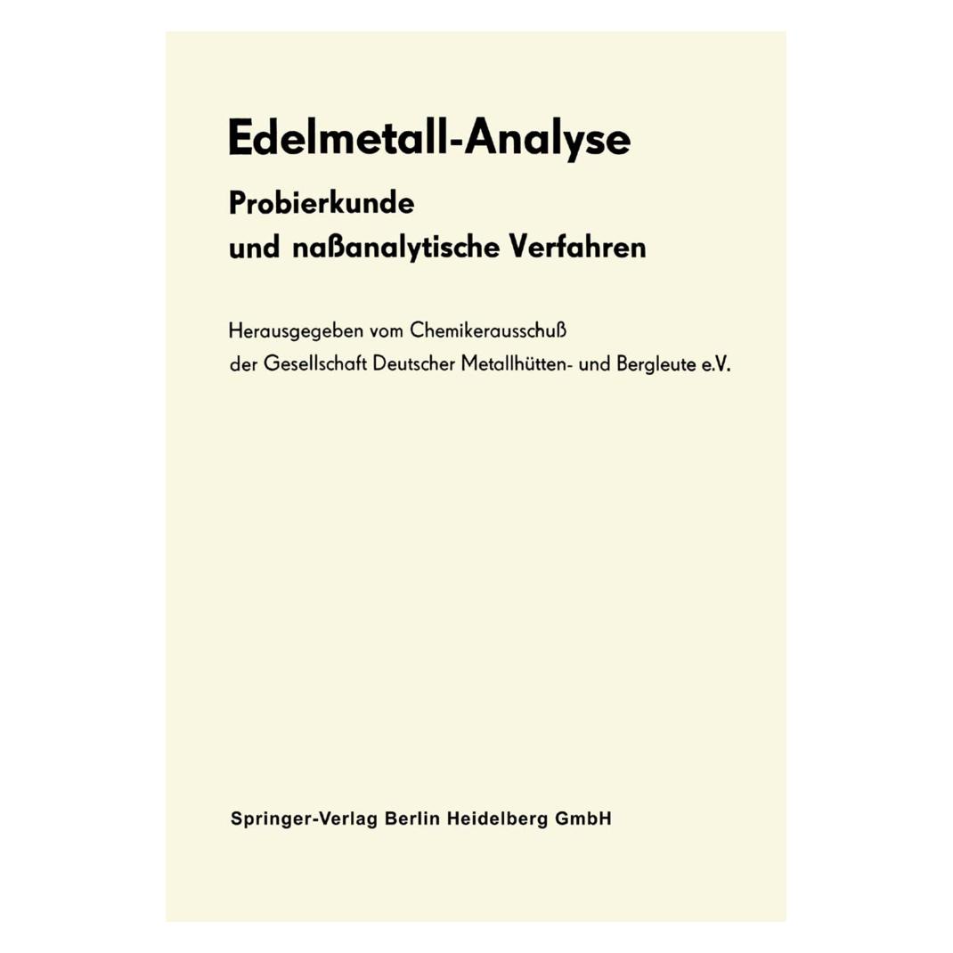 Springer Edelmetall-Analyse (Deutsch, Softcover) (55538707)