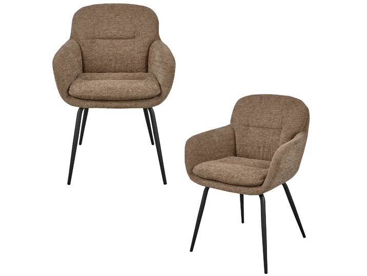 Tchibo - 2 Woood Esszimmerstühle »Runa« mit Chenille-Stoff - 57x59x82cm - schwarz -