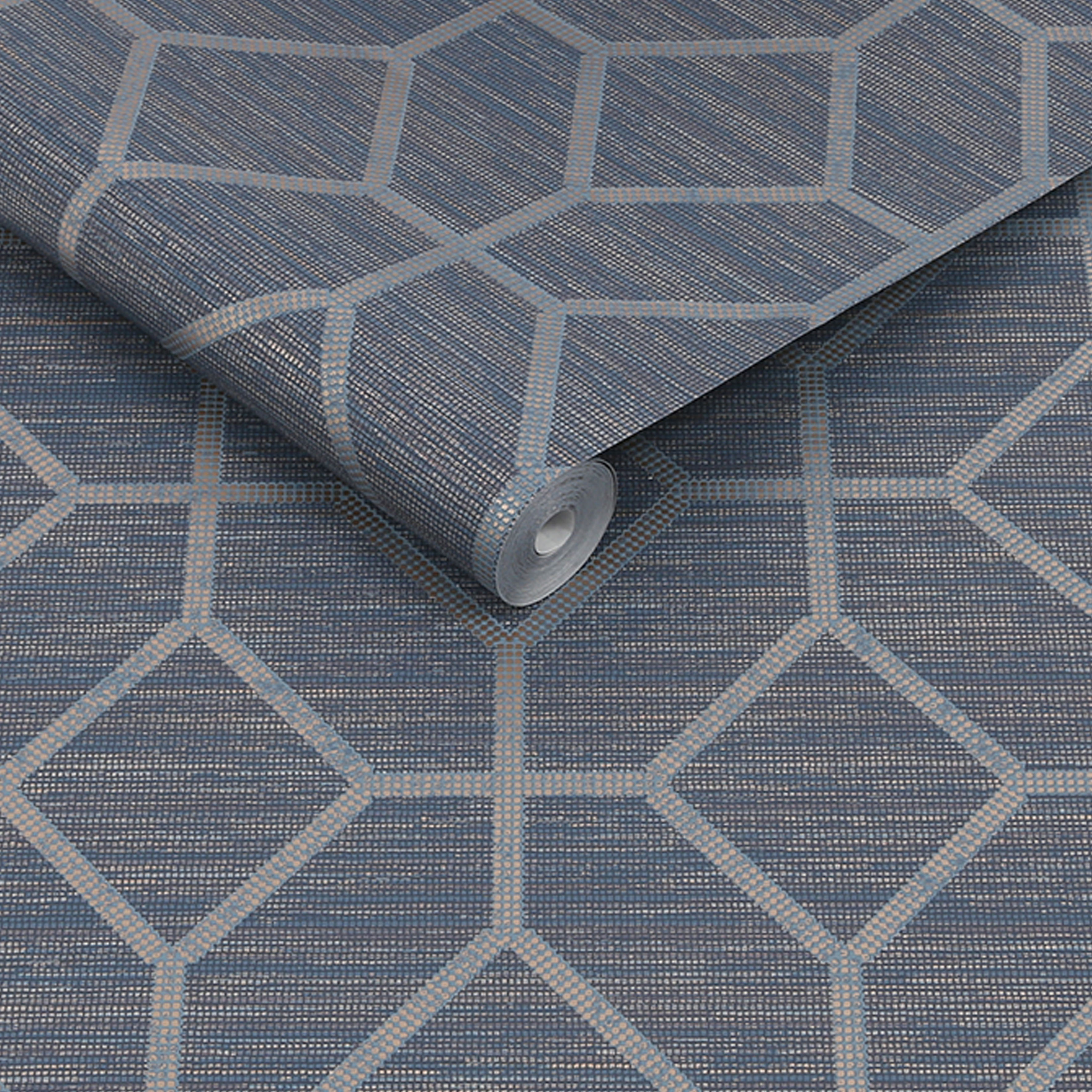Vliestapete BOUTIQUE "Boutique - Vliestapete Asscher Geo Sapphire - 10mx52cm", blau, B:0,52m L:10m, Vlies, Tapeten, Boutique - Vliestapete Asscher Geo Sapphire - 10mx52cm