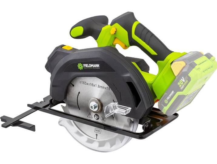 Scie circulaire sans fil - FIELDMANN - 20 V - 165 mm - Guide laser - Batterie et chargeur non inclus